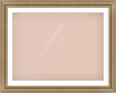Gold Reverse Frame for 40 × 30in artwork, with Smooth White Single Mount