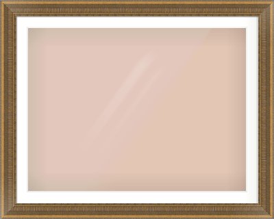Gold Scoop Frame for 40 × 30in artwork, with Smooth White Single Mount