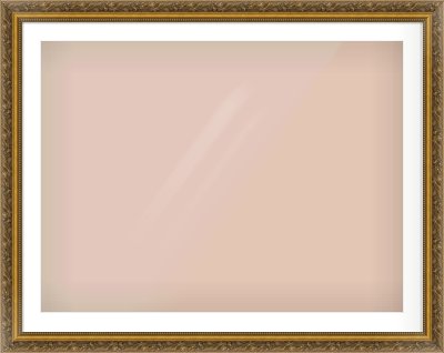 Gold Scoop Frame for 40 × 30in artwork, with Smooth White Single Mount