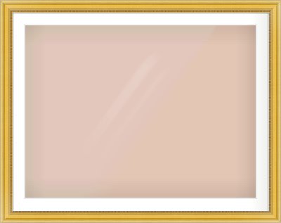 Gold Spoon Frame for 40 × 30in artwork, with Smooth White Single Mount