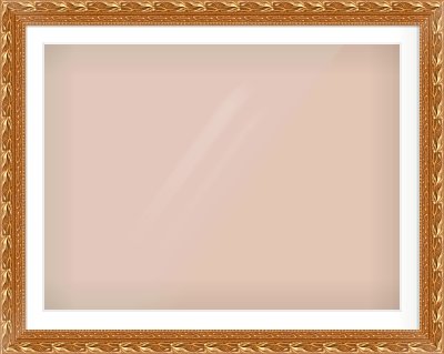Gold Spoon Frame for 40 × 30in artwork, with Smooth White Single Mount
