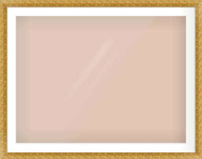 Gold Spoon Frame for 40 × 30in artwork, with Smooth White Single Mount