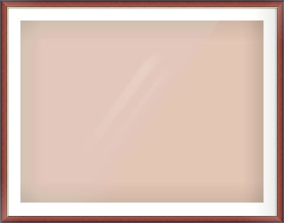 Brown Cushion Frame for 40 × 30in artwork, with Smooth White Single Mount