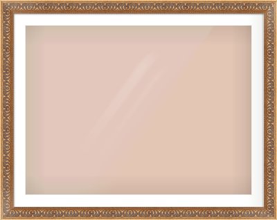 Gold Reverse Frame for 40 × 30in artwork, with Smooth White Single Mount