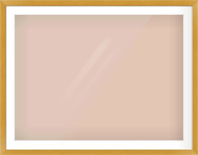 Gold Flat Frame for 40 × 30in artwork, with Smooth White Single Mount