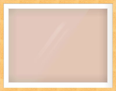 Oak Effect Flat Frame for 40 × 30in artwork, with Smooth White Single Mount