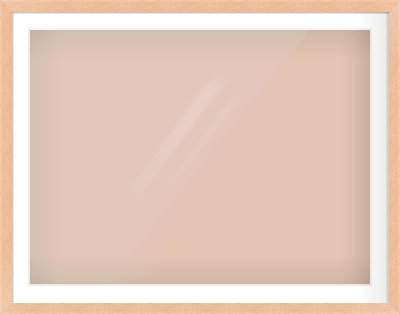 Oak Effect Flat Frame for 40 × 30in artwork, with Smooth White Single Mount