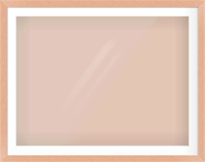 Oak Effect Flat Frame for 40 × 30in artwork, with Smooth White Single Mount