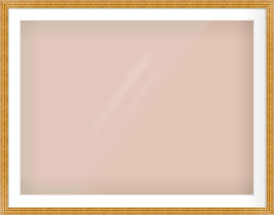 Gold Reverse Frame for 40 × 30in artwork, with Smooth White Single Mount