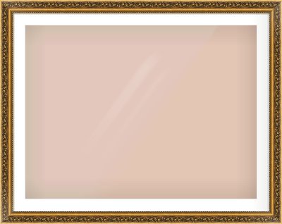 Gold Spoon Frame for 40 × 30in artwork, with Smooth White Single Mount