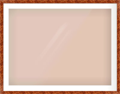 Brown Flat Frame for 40 × 30in artwork, with Smooth White Single Mount