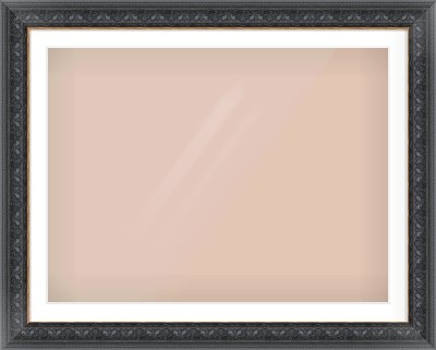 Black Reverse Frame for 40 × 30in artwork, with Smooth White Single Mount