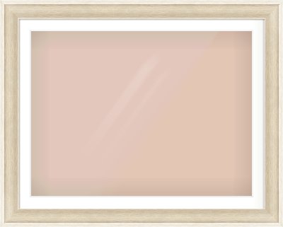 Silver / White Scoop Frame for 40 × 30in artwork, with Smooth White Single Mount