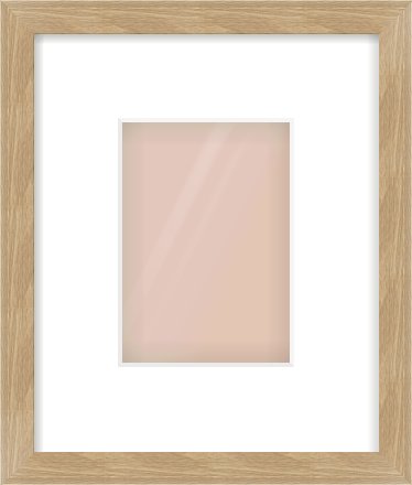 Oak Veneer Flat Frame for 105 × 148mm artwork, with Smooth White Single Mount