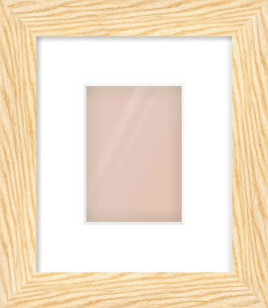 Natural Wood Reverse Frame for 105 × 148mm artwork, with Smooth White Single Mount