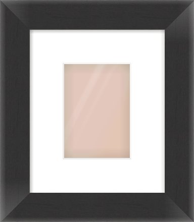 Black Reverse Frame for 105 × 148mm artwork, with Smooth White Single Mount
