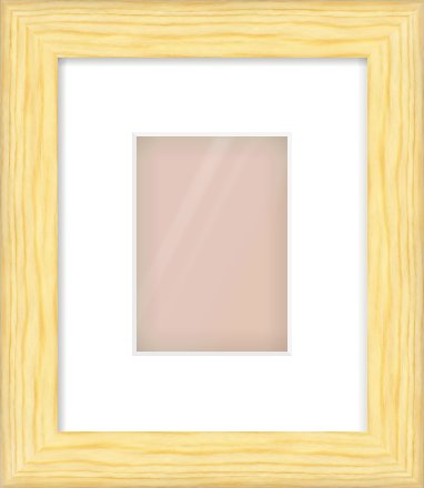 Natural Wood Cushion Frame for 105 × 148mm artwork, with Smooth White Single Mount