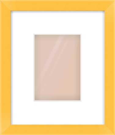 Yellow Paint Flat Frame for 105 × 148mm artwork, with Smooth White Single Mount