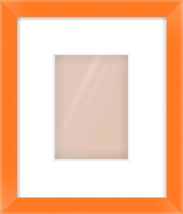Orange Paint Flat Frame for 105 × 148mm artwork, with Smooth White Single Mount