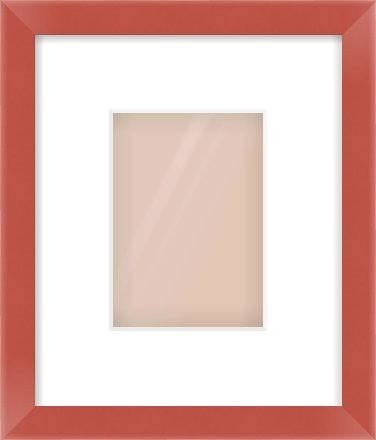 Red Paint Flat Frame for 105 × 148mm artwork, with Smooth White Single Mount
