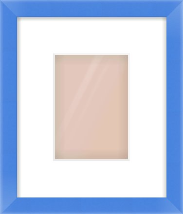Light Blue Paint Flat Frame for 105 × 148mm artwork, with Smooth White Single Mount