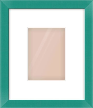 Green Paint Flat Frame for 105 × 148mm artwork, with Smooth White Single Mount