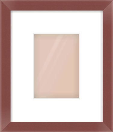 Maroon Paint Flat Frame for 105 × 148mm artwork, with Smooth White Single Mount