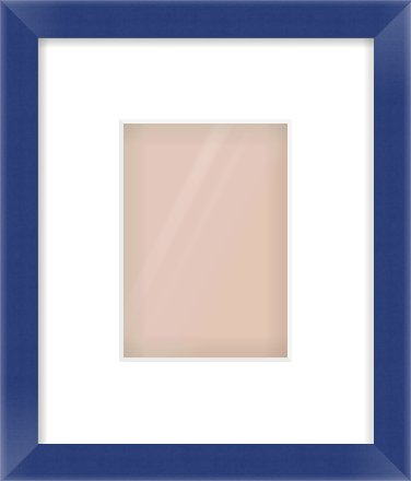 Blue Paint Flat Frame for 105 × 148mm artwork, with Smooth White Single Mount