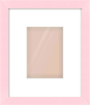 Pink Paint Flat Frame for 105 × 148mm artwork, with Smooth White Single Mount
