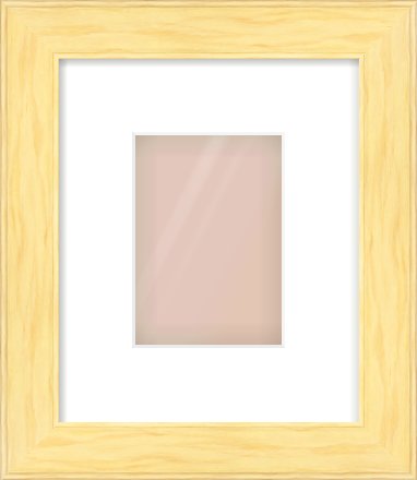 Natural Wood Stepped Flat Frame for 105 × 148mm artwork, with Smooth White Single Mount