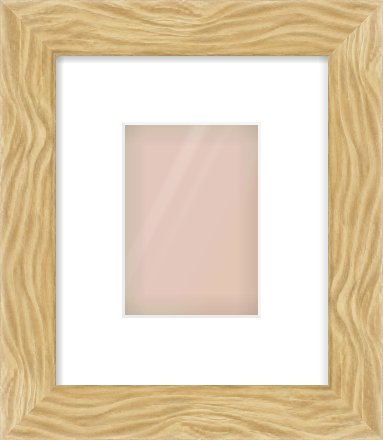 Natural Wood Flat Frame for 105 × 148mm artwork, with Smooth White Single Mount