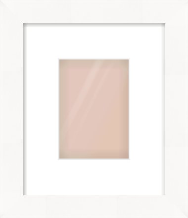 White Flat Frame for 105 × 148mm artwork, with Smooth White Single Mount