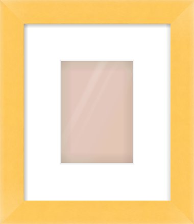 Yellow Paint Flat Frame for 105 × 148mm artwork, with Smooth White Single Mount