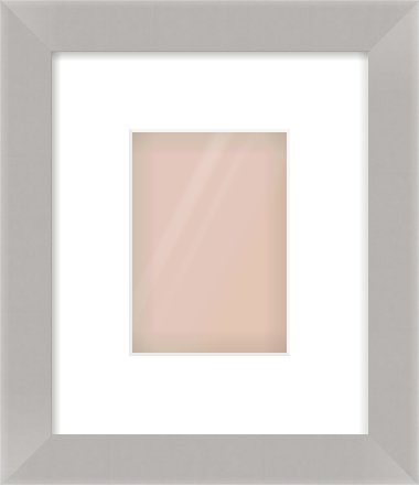 Grey Flat Frame for 105 × 148mm artwork, with Smooth White Single Mount