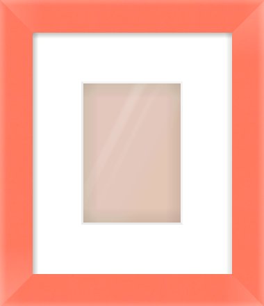 Orange Paint Flat Frame for 105 × 148mm artwork, with Smooth White Single Mount