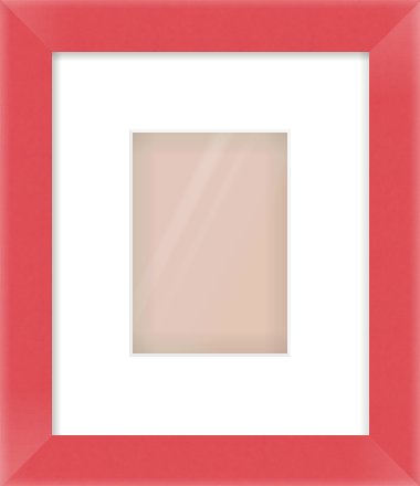 Red Paint Flat Frame for 105 × 148mm artwork, with Smooth White Single Mount