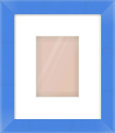 Light Blue Paint Flat Frame for 105 × 148mm artwork, with Smooth White Single Mount