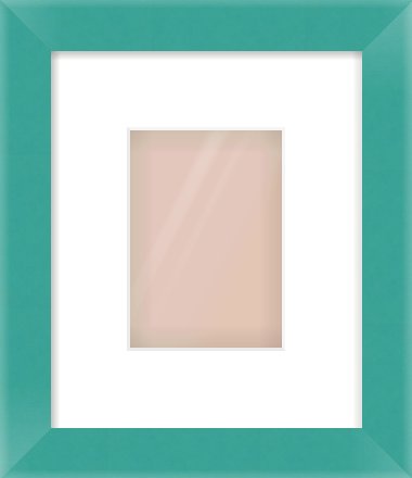 Green Paint Flat Frame for 105 × 148mm artwork, with Smooth White Single Mount
