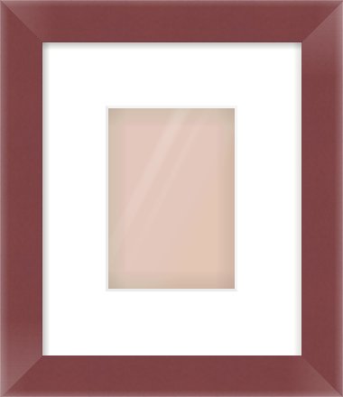 Maroon Paint Flat Frame for 105 × 148mm artwork, with Smooth White Single Mount