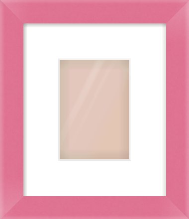 Pink Paint Flat Frame for 105 × 148mm artwork, with Smooth White Single Mount