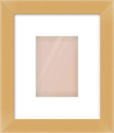 Matte Gold Flat Frame for 105 × 148mm artwork, with Smooth White Single Mount