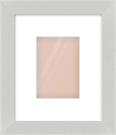 Matte Silver Flat Frame for 105 × 148mm artwork, with Smooth White Single Mount