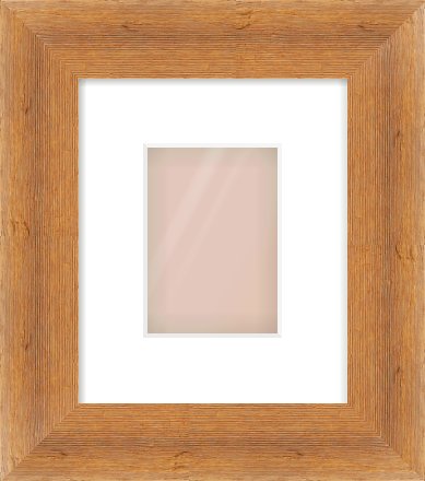 Antique Pine Flat Frame for 105 × 148mm artwork, with Smooth White Single Mount