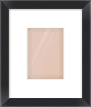 Black/Silver Flat Frame for 105 × 148mm artwork, with Smooth White Single Mount