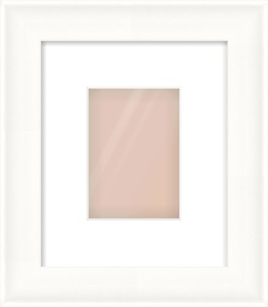 White Spoon Frame for 105 × 148mm artwork, with Smooth White Single Mount