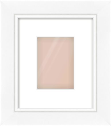 White Reverse Frame for 105 × 148mm artwork, with Smooth White Single Mount