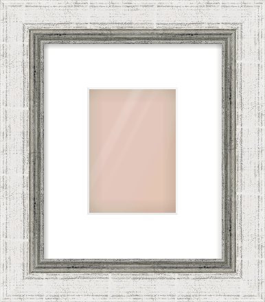 Silver Reverse Frame for 105 × 148mm artwork, with Smooth White Single Mount
