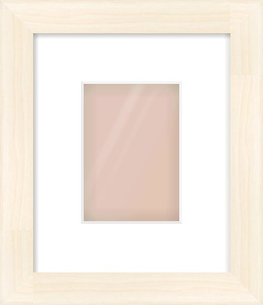 Natural Wood Flat Frame for 105 × 148mm artwork, with Smooth White Single Mount