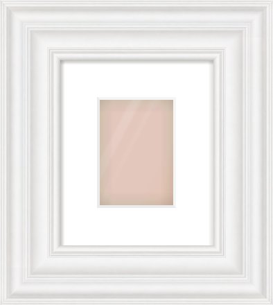 White Spoon Frame for 105 × 148mm artwork, with Smooth White Single Mount