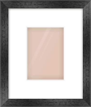 Black Flat Frame for 105 × 148mm artwork, with Smooth White Single Mount